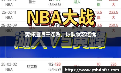 黄蜂遭遇三连败，球队状态堪忧